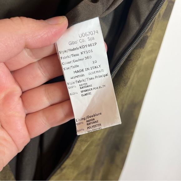 Michael Kors Collection Sheath Dress Size 10 Midi Length Sleeveless Olive Italy - Picture 11 of 12